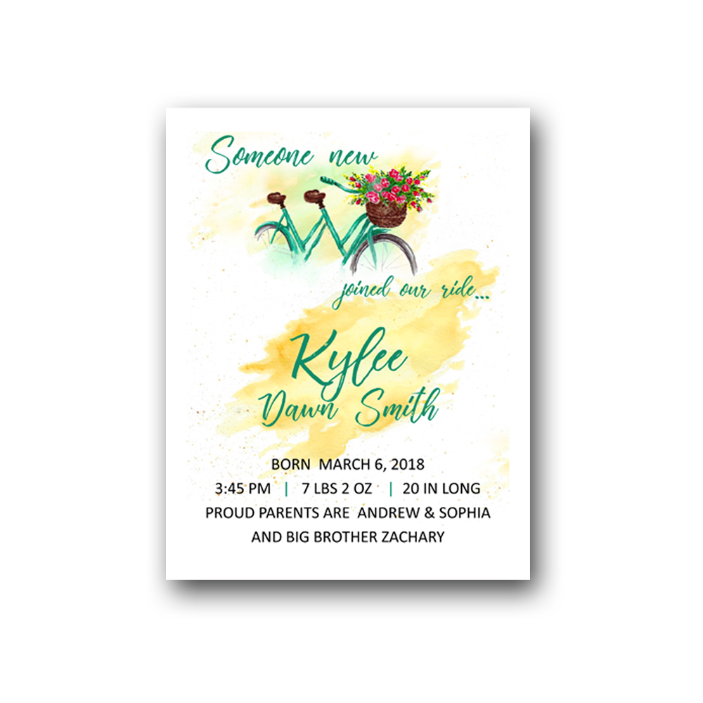 baby name announcement card