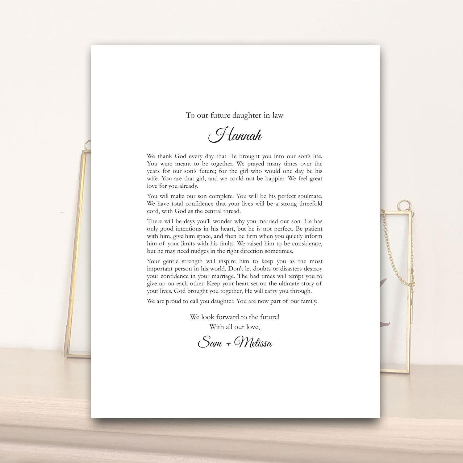 Personalized Letter to Your Future Daughter-in-Law - Kimenink